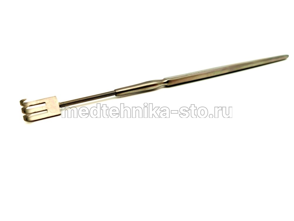 Крючок хирургический гибкий (на пружине) острый трехзубый